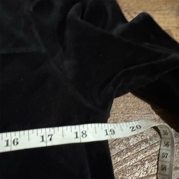 Contact VTG Black Velour Bomber Jacket Zip-Up Minimalist Buttons Pockets READ - Picture 7 of 9